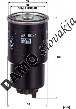 Palivový filter MANN FILTER  WK 6034