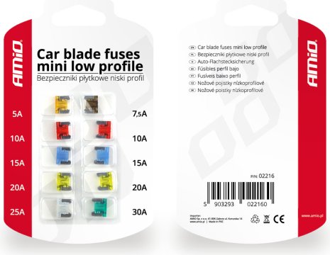 AMIO autopoistky MINI nízkoprofilové 10ks blister