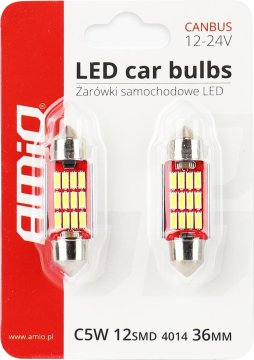 AMIO LED žiarovky CANBUS 24SMD 3030 1156 BA15S P21W 12V/24V White