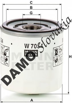 Olejový filter MANN FILTER W 7054