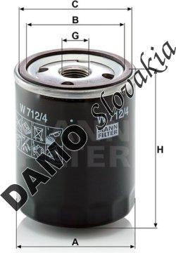 Olejový filter MANN FILTER W 712/4