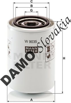 Olejový filter MANN FILTER W 9035