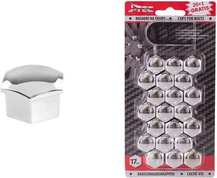 AMIO sada krytiek pre skrutky kolies 17 mm - chrómové