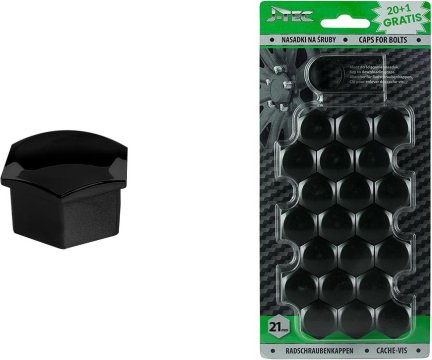 AMIO sada krytiek pre skrutky kolies 21 mm - čierne