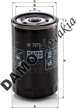 Olejový filter MANN FILTER W 7071