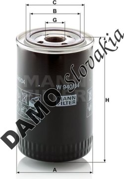 Olejový filter MANN FILTER W 940/34