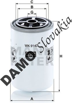 Palivový filter MANN FILTER WK 9140