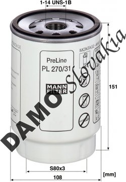 Palivový filter MANN FILTER PL 270/31 z