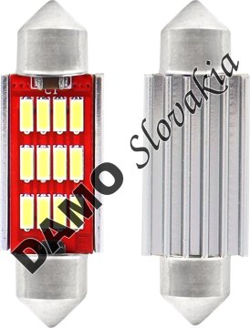 AMIO LED žiarovky CANBUS 4014 12SMD Festoon C5W C10W C3W 36mm White 12V/24V
