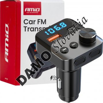 AMIO FM transmitter 1×USB-A 1×USB-C 12/24V