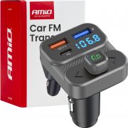 AMIO FM transmitter 2×USB-A 1×USB 12V 24V