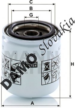 Olejový filter MANN FILTER W 87