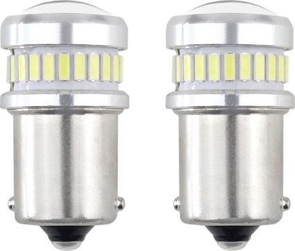 AMIO LED žiarovky CANBUS 3014 24SMD + 3030 6SMD 1156 BA15S P21W R10W R5W 12V/24V White