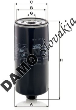 Olejový filter MANN FILTER W 1170/13