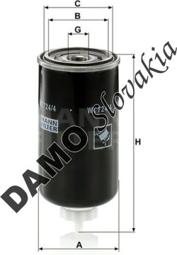 Palivový filter MANN FILTER WK 724/4