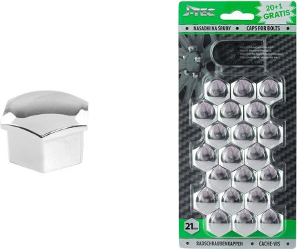 AMIO sada krytiek pre skrutky kolies 21mm – chromové