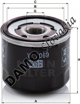 Olejový filter MANN FILTER W 7069