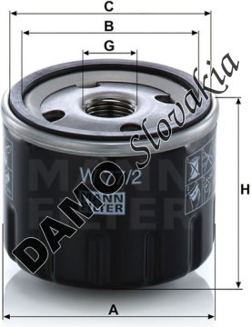 Olejový filter MANN FILTER W 77/2