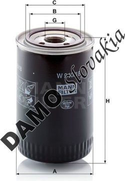 Olejový filter MANN FILTER W 940/18