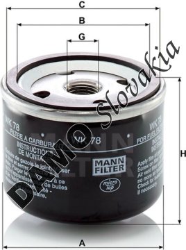 Palivový filter MANN FILTER WK 78