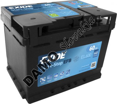 EXIDE ECM 12V 60Ah 640A, EL600