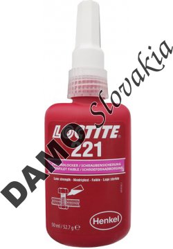 Loctite 221 50ml - zaisťovač skrutiek, nízkopevnostný, malé závity