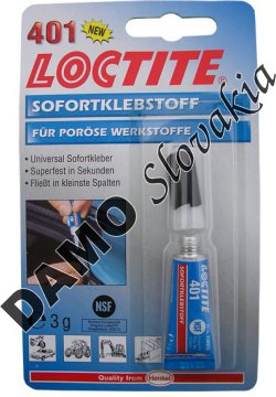 Loctite 401 3g - sekundové lepidlo pre kyslé povrchy