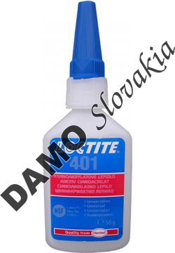 Loctite 401 50g - sekundové lepidlo pre kyslé povrchy