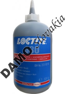 Loctite 480 500g - sekundové lepidlo, tvrdené, čierne, pomalé