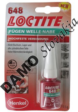 Loctite 648 5ml - upevňovač valcových dielov, zvýšená teplotná odolnosť