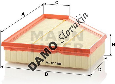 Vzduchový filter MANN FILTER C 30 135