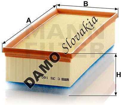Vzduchový filter MANN FILTER C 35 160/1