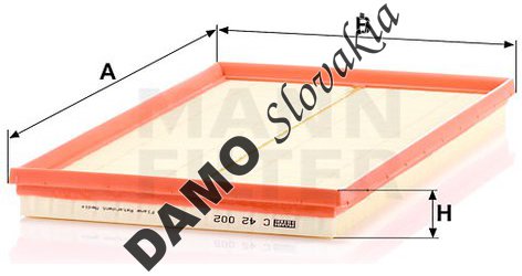 Vzduchový filter MANN FILTER C 42 002