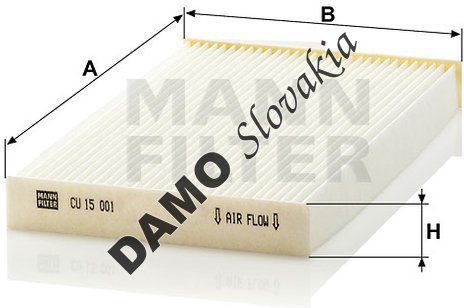 Kabínový filter MANN FILTER CU 15 001