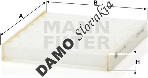 Kabínový filter MANN FILTER CU 16 001