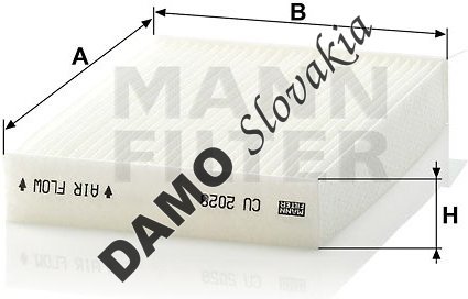 Kabínový filter MANN FILTER CU 2028
