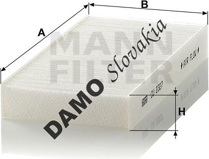 Kabínový filter MANN FILTER CU 2327-2