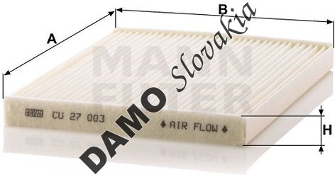 Kabínový filter MANN FILTER CU 27 003