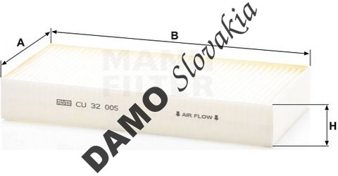 Kabínový filter MANN FILTER CU 32 005