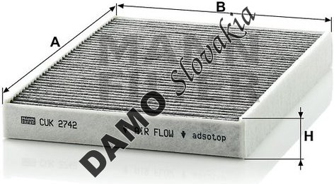 Kabínový filter MANN FILTER CUK 2742