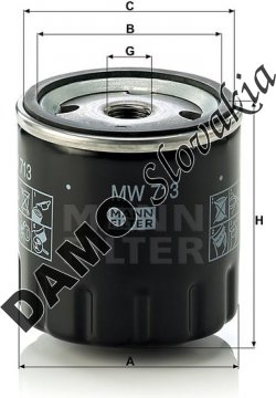 Olejový filter MANN FILTER MW 713