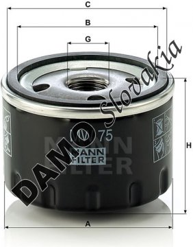 Olejový filter MANN FILTER MW 75