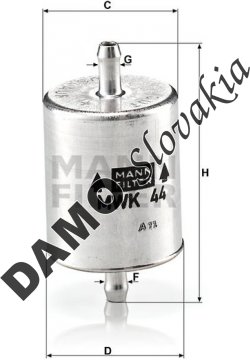 Palivový filter MANN FILTER MWK 44