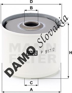 Palivový filter MANN FILTER P 917/2 x
