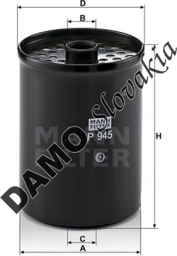Palivový filter MANN FILTER P 945 x