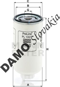 Palivový filter MANN FILTER PL 100/2