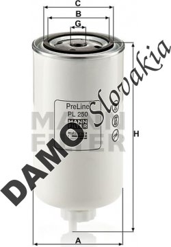 Palivový filter MANN FILTER PL 250