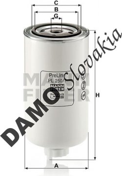 Palivový filter MANN FILTER PL 250/1