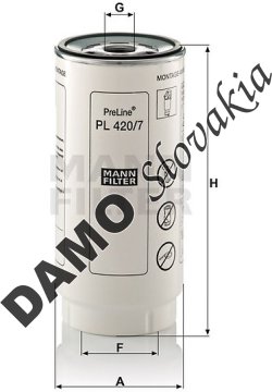 Palivový filter MANN FILTER PL 420/7 x