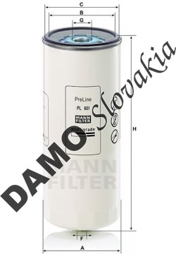 Palivový filter MANN FILTER PL 601